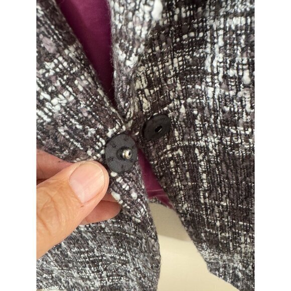 Yvos Women's Black Blazer Size‎ 16W short sleeve short acrylic collar snaps - Picture 2 of 8